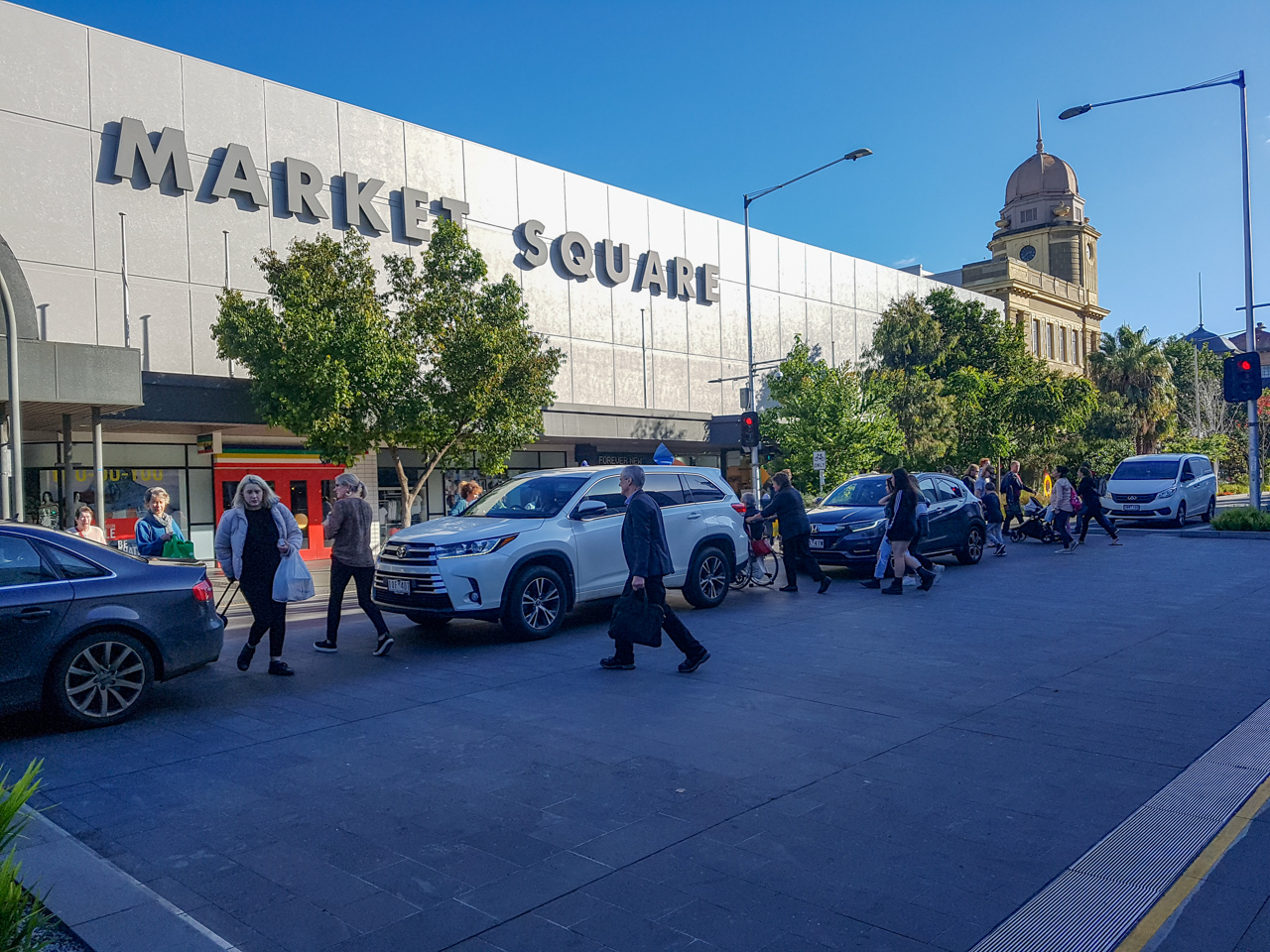 Vehicles blocking an intersection